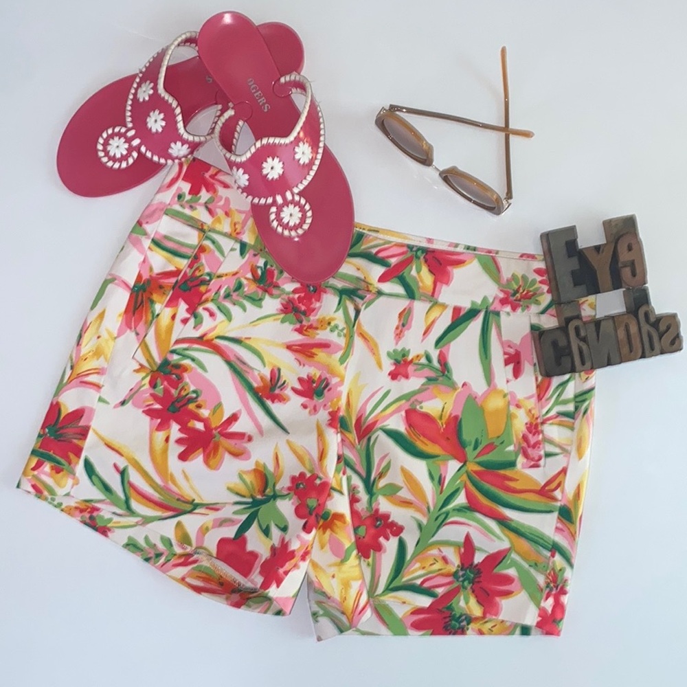 J. CREW Tropical Floral Print Shorts